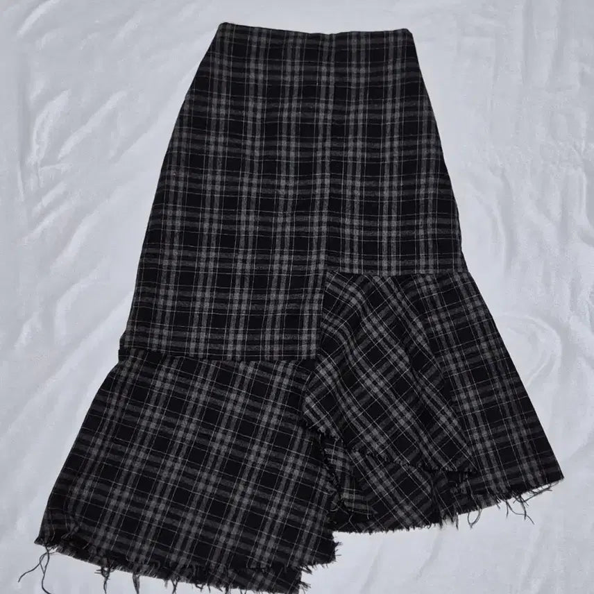 [BUNJANG] Vintage Check Pattern Long Skirt / 교환 빈티지 체크 패턴 롱 스커트 (하객룩 피로연 상견례 원피스