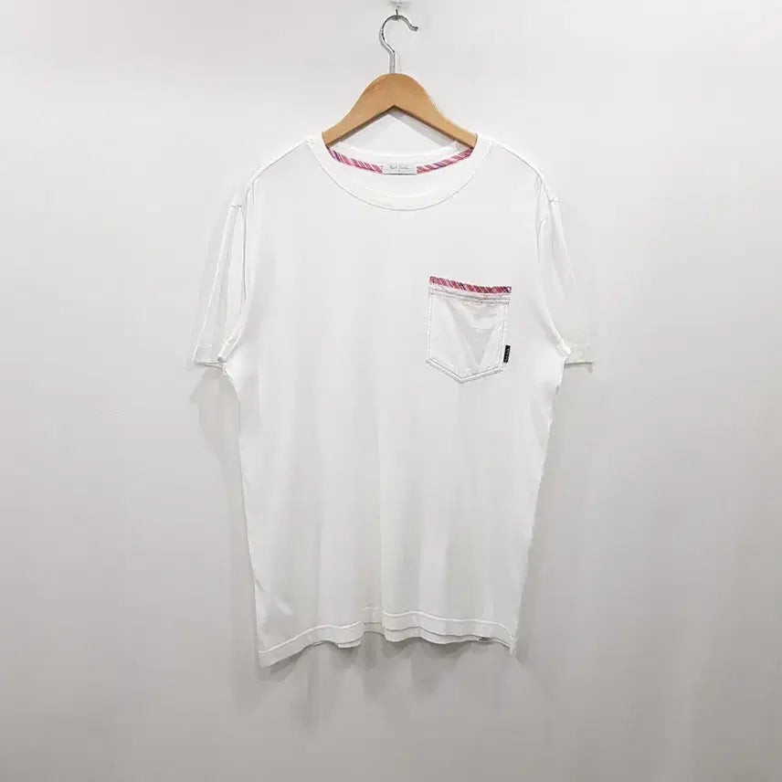 [BUNJANG] Paul Smith Logo Pocket Solid Cotton Short Sleeve T-Shirt Men's L / 폴스미스 로고 포켓 솔리드 무지 코튼 면 반팔 티셔츠 남L R224