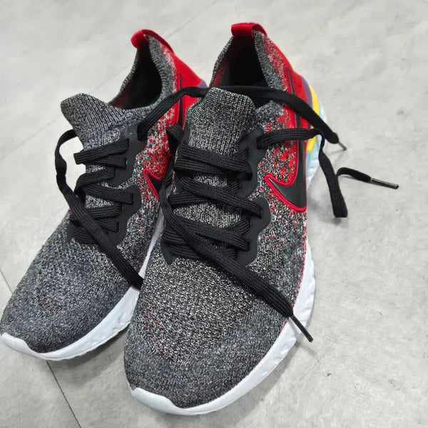 [BUNJANG] Nike Epic React Flyknit 2 Running Shoes Black Red US 9 / 나이키 에픽리액트 플라이니트2 블랙 레드270