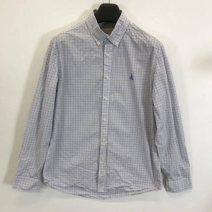 [BUNJANG] Beanpole Men's White Check Cotton Shirt Size L (105) / 빈폴 신형 체크셔츠 [남성105사이즈]