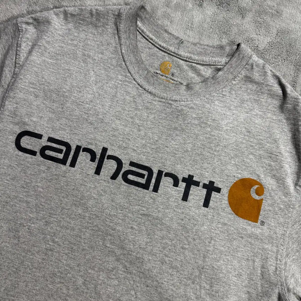 [BUNJANG] Carhartt Grey Big Logo Short Sleeve T-Shirt Size S / [S]칼하트 그레이 빅로고 반팔