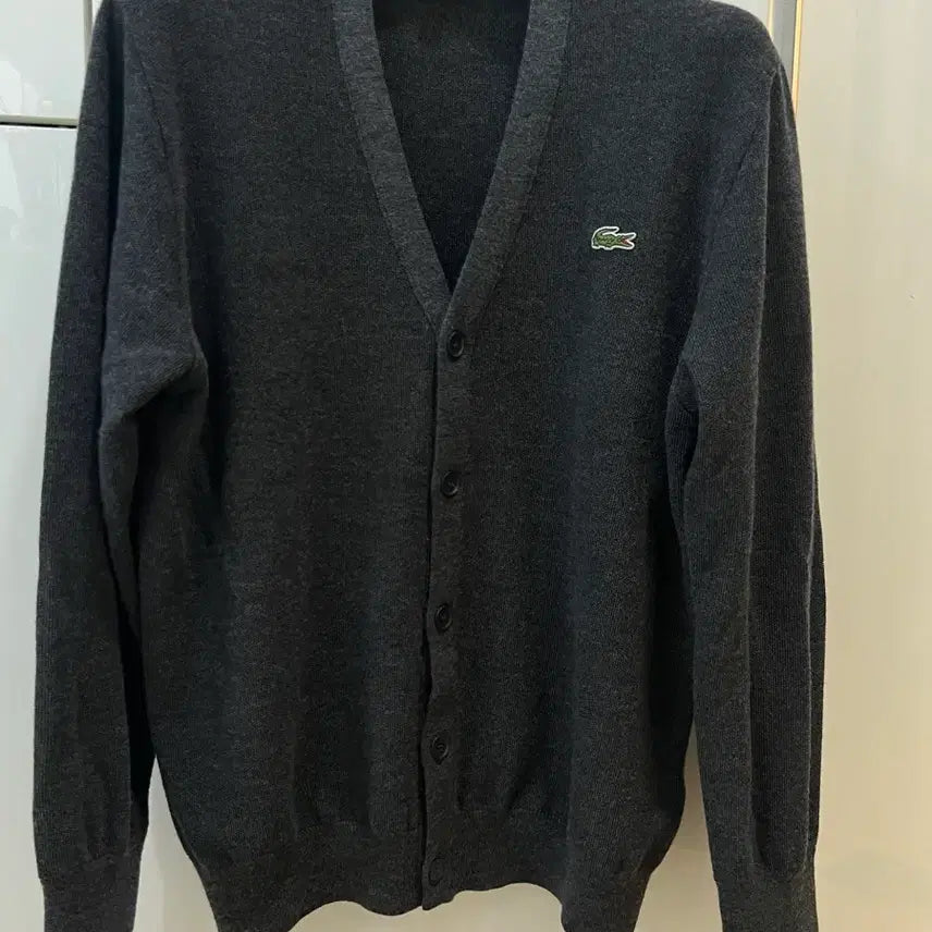 [BUNJANG] Lacoste Charcoal Wool Cardigan Size 5 (Near Mint) / 25fw 라코스테 차콜 울가디건 5사이즈 (새상품급)