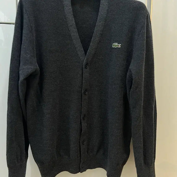 [BUNJANG] Lacoste Charcoal Wool Cardigan Size 5 (Near Mint) / 25fw 라코스테 차콜 울가디건 5사이즈 (새상품급)
