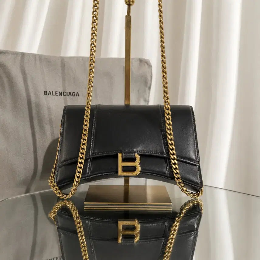 [BUNJANG] Balenciaga Hourglass Calfskin Gold Chain Bag OS / [A+] 발렌시아가 아워글래스 카프스킨 골드 체인백