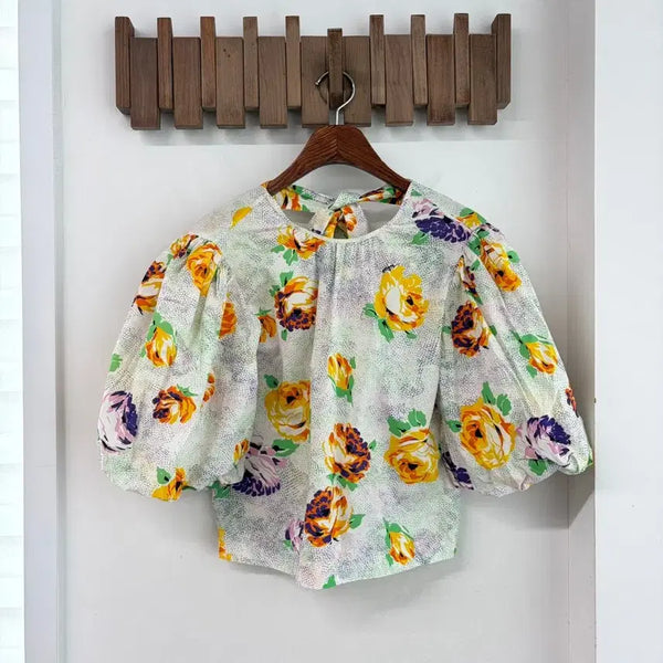 [BUNJANG] MSGM Flower Pattern Blouse / msgm 플라워 패턴 블라우스