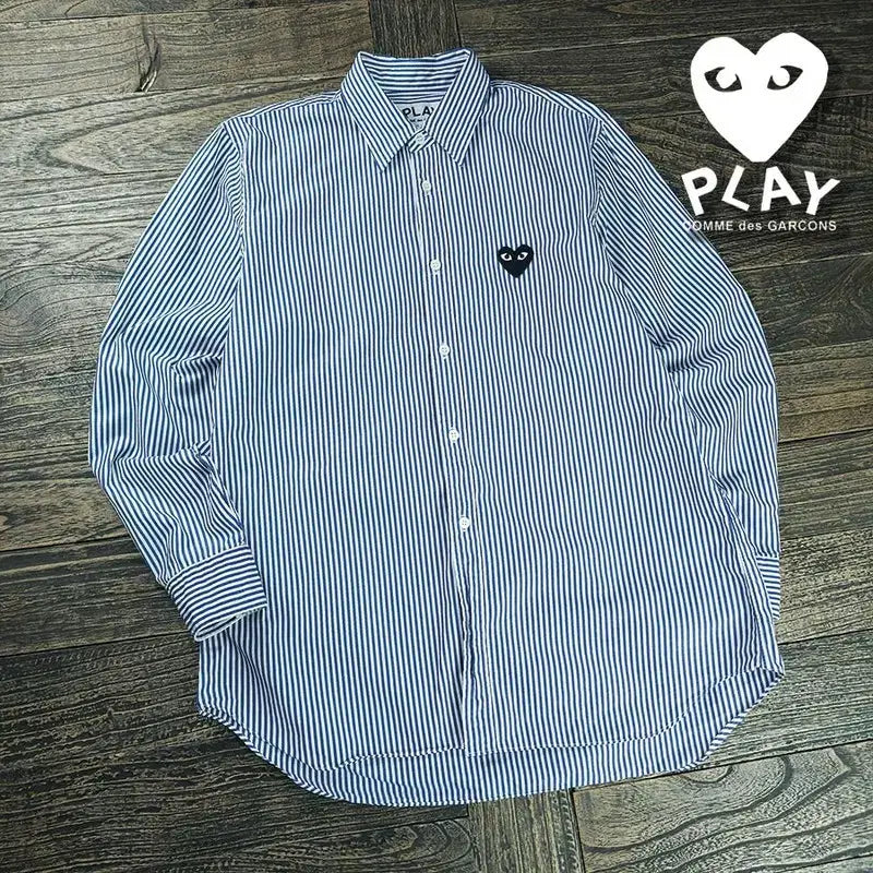 [BUNJANG] Comme des Garçons Black Badge Stripe Shirt Sky / 꼼데가르송 블랙 와펜 스트라이프 셔츠 스카이 P01841