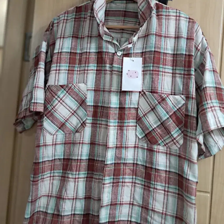 [BUNJANG] Check Pattern Short Sleeve Shirt / 체크 반팔 셔츠