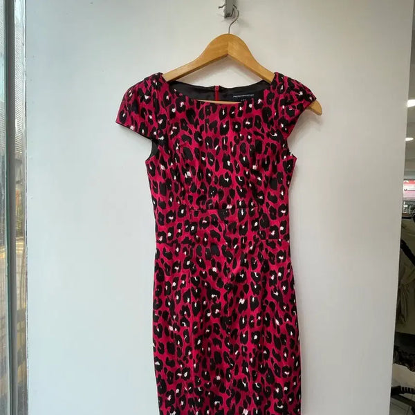 [BUNJANG] French Connection Red Leopard Print Dress Size 2 / 프렌치 커넥션 레드 레오파드 원피스 2