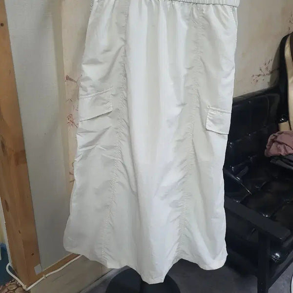 [BUNJANG] Topten White Cargo Long Skirt M / 톱텐 화이트 카고   여름 롱 스커트 M