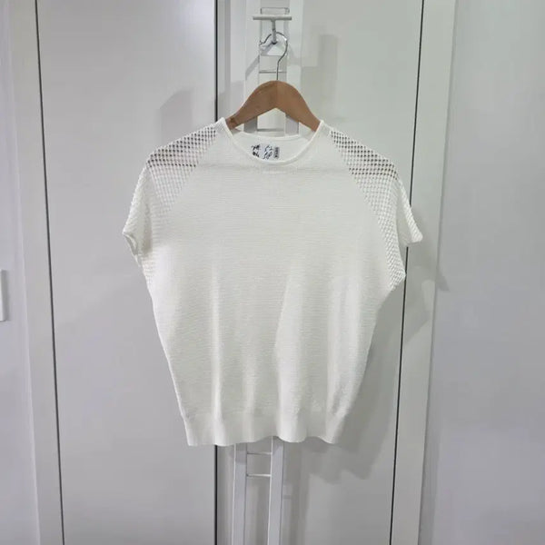 [BUNJANG] White Mesh Knit / 화이트 메쉬 니트