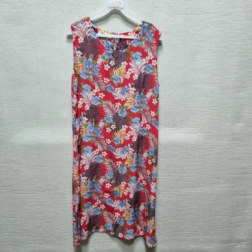[BUNJANG] Floral Print Sleeveless Long Dress / z098 인견 민소매 롱 원피스
