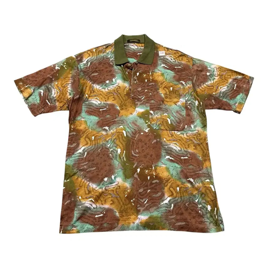 [BUNJANG] ARAMIS Patterned Collar Short-Sleeve T-Shirt (Size M) / (바배) ARAMIS 패턴 카라 반팔티