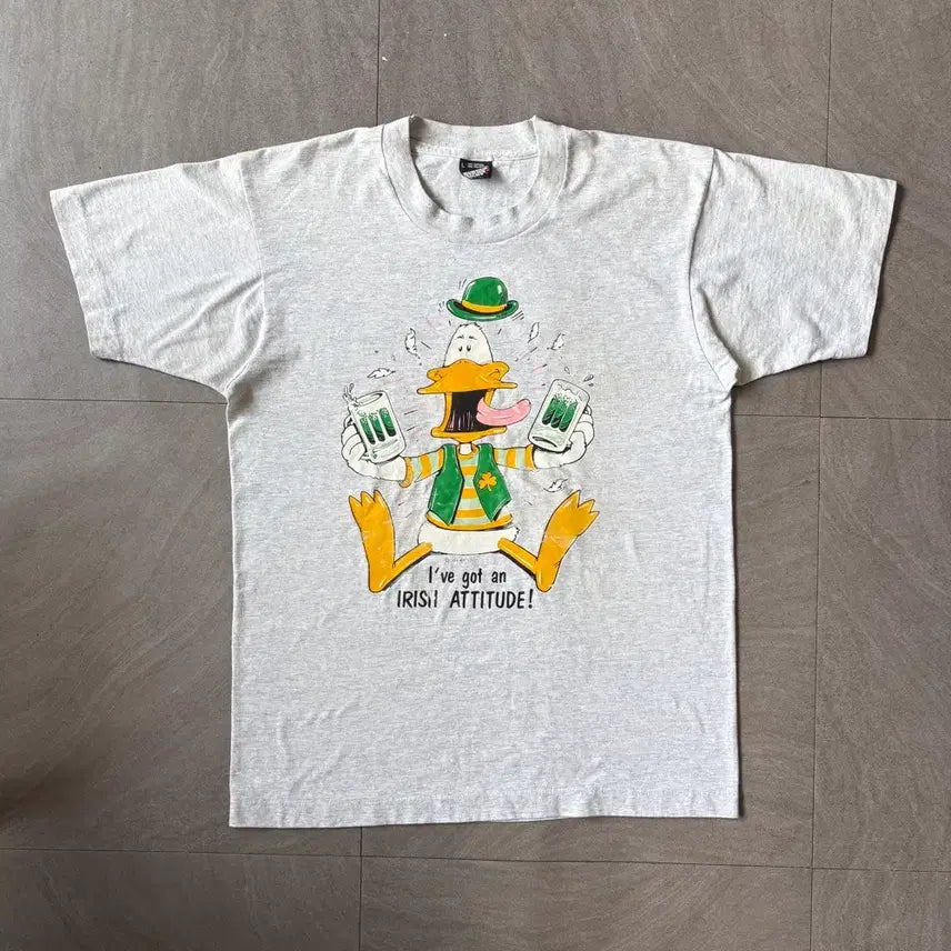 [BUNJANG] Vintage 90s US Made Gray T-Shirt / 90년대 미국 생산 빈티지 그레이 반팔티