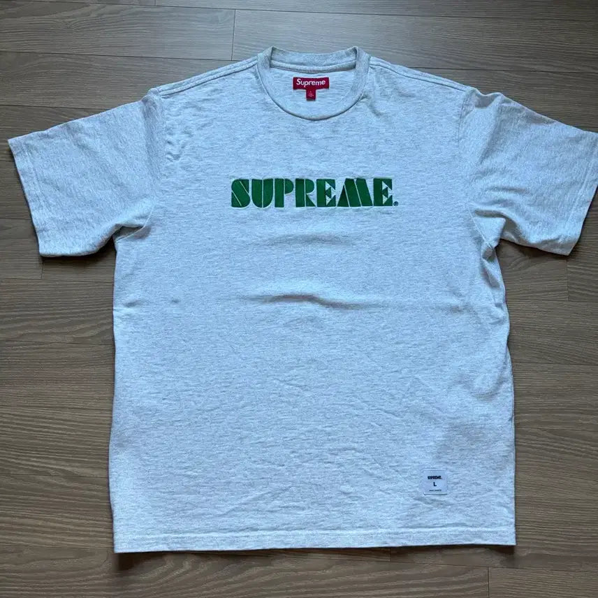 [BUNJANG] Supreme Stencil Short Sleeve T-Shirt Ash Grey / 슈프림 스텐실 반팔 티셔츠 애쉬그레이