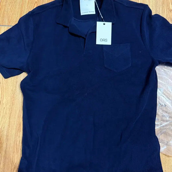 [BUNJANG] OAS Navy Logo Short-Sleeve Polo Shirt (L) / OAS 네이비 로고 반팔 카라티 L 새상품 마지막판매