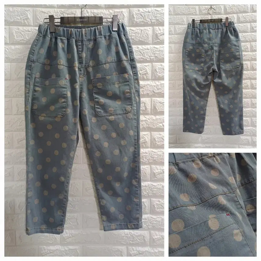 [BUNJANG] Polka Dot Banding Spandex Jeans / 포켓땡땡이  밴딩 스판청바지