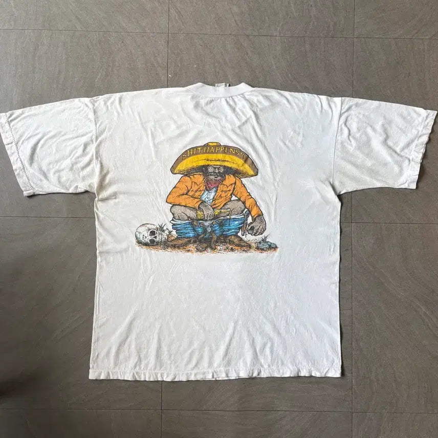 [BUNJANG] 1990s Vintage White T-Shirt XL / 90년대 생산 빈티지 화이트 반팔티