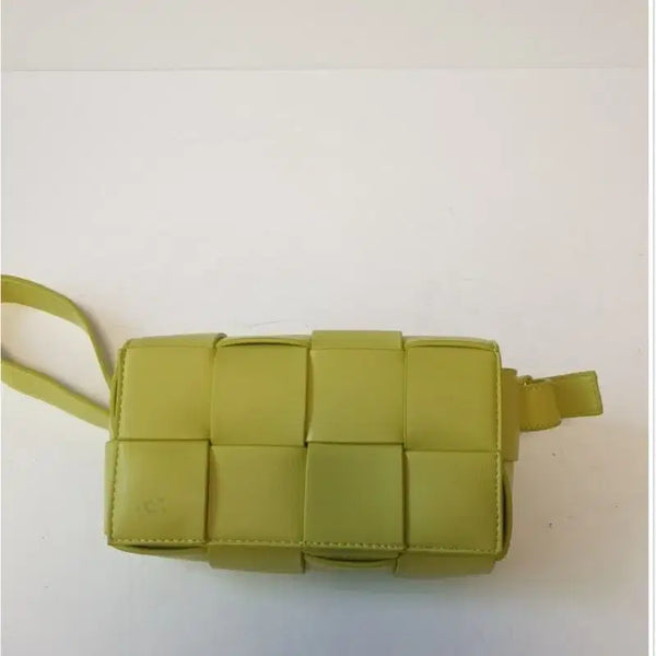 [BUNJANG] Bottega Design Woven Leather Cassette Bag Mini Crossbody - Unique Green / 보테카디자인 위빙가죽 카세트백 귀한 연두색 미니 크로스백