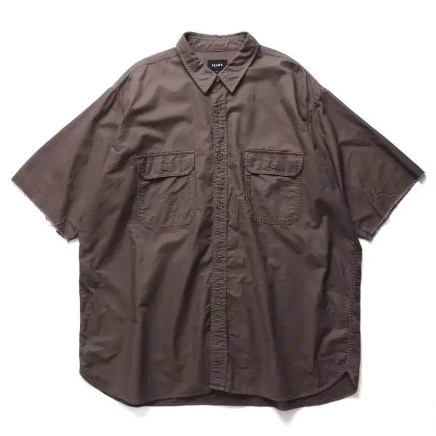 [BUNJANG] BEAMS Utility Cut Off S/S Shirt / BEAMS Utility Cut Off S/S Shirt