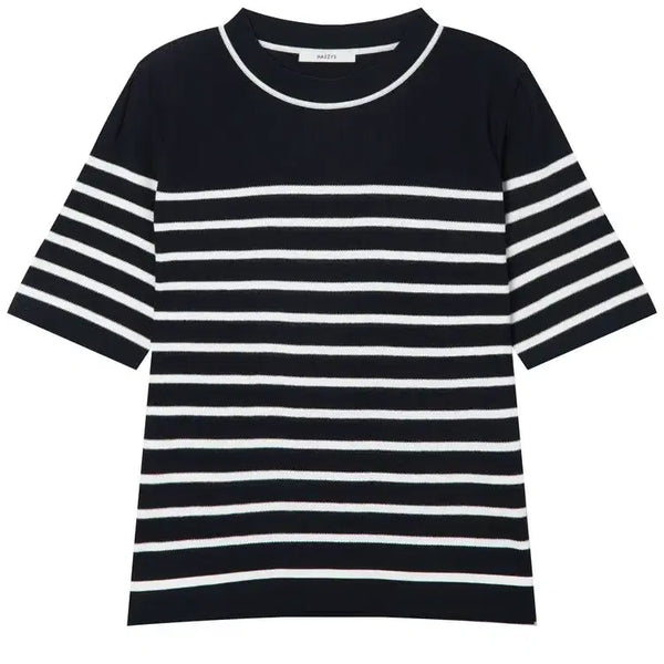 [BUNJANG] Hazzys Women's 5-Sleeve Knit Navy 85 / (주말특가)헤지스 여성 5부 소매 니트 네이비 85 새제품