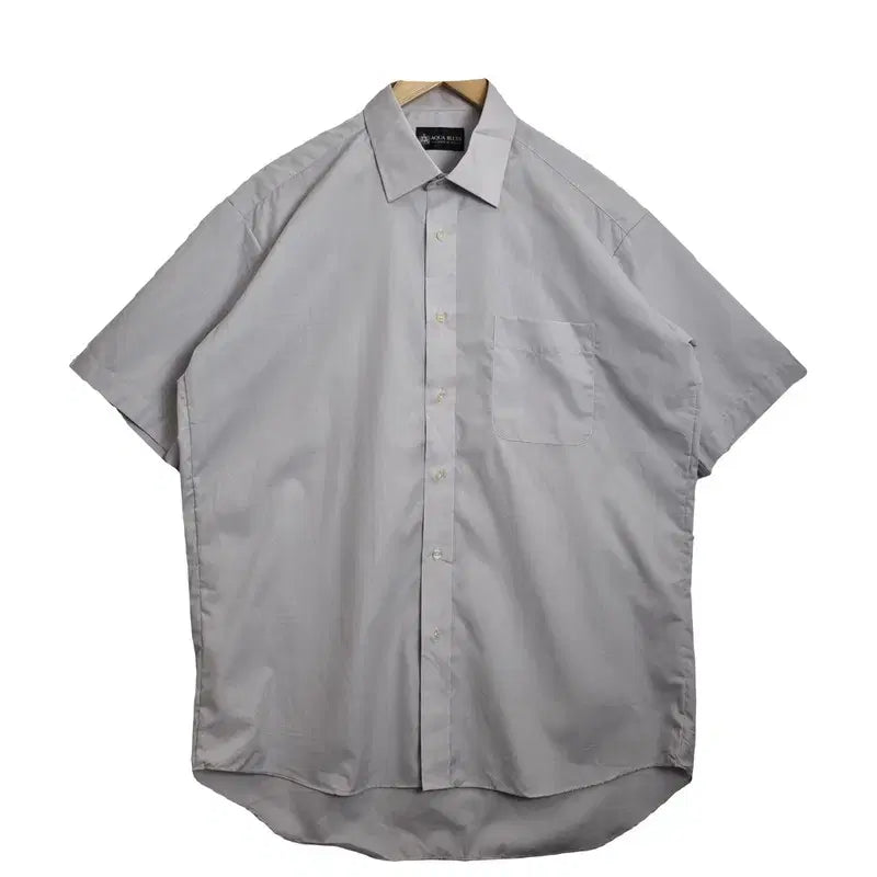[BUNJANG] AQUA BLUES Light Gray Short Sleeve Polo Shirt L / AQUA BLUES 라이트 그레이 반팔 셔츠 [L] 남성 카라 남방