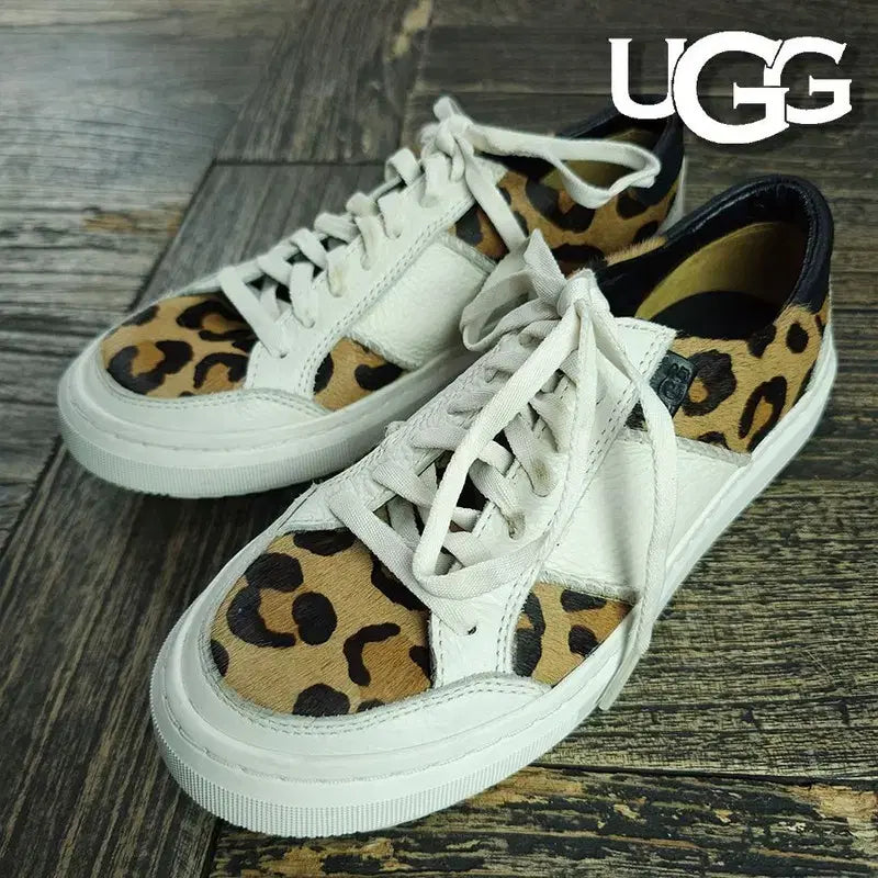[BUNJANG] UGG Leopard Pattern Haircalf Sneakers / 어그 레오파드 패턴 송치 스니커즈  M21469