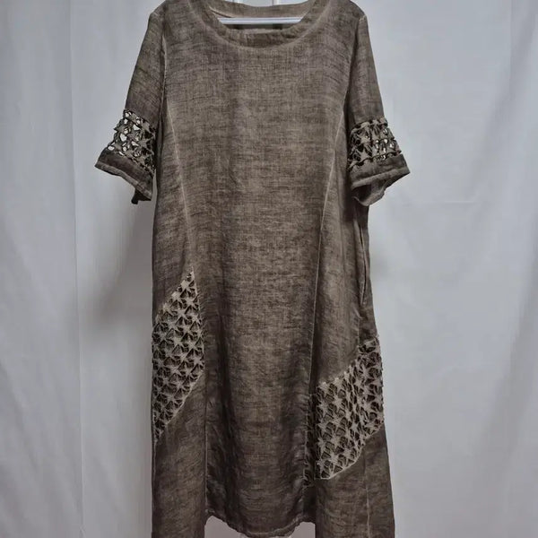 [BUNJANG] Star Punch Linen Long Dress / 펀칭 스타별  린넨 원피스