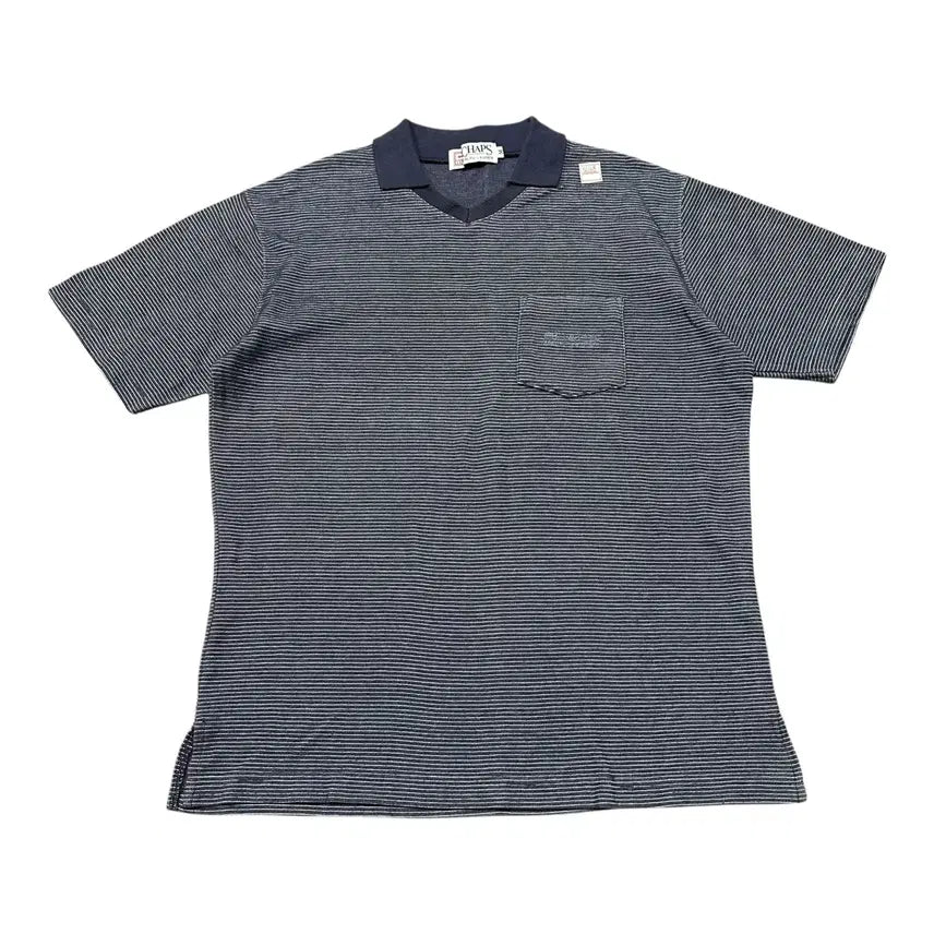 [BUNJANG] Chaps Ralph Lauren Striped Collar Short Sleeve T-Shirt (Size M) / (바배) 챕스 랄프로렌 JPN 스트라이프 카라 반팔티
