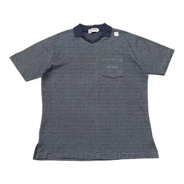 [BUNJANG] Chaps Ralph Lauren Striped Collar Short Sleeve T-Shirt (Size M) / (바배) 챕스 랄프로렌 JPN 스트라이프 카라 반팔티