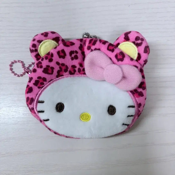 [BUNJANG] Hello Kitty Pink Leopard Print Wallet Keychain / 키티 핑크 호피 지갑 키링
