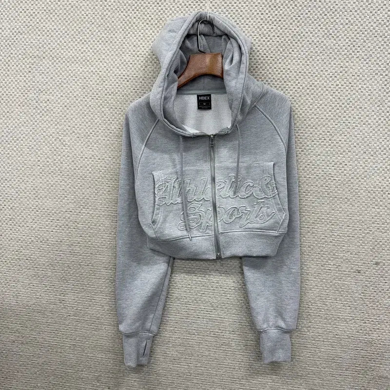 [BUNJANG] HDEX Cropped Hoodie Zip-Up (M) / HDEX 에이치덱스 크롭 후드집업 M D07417