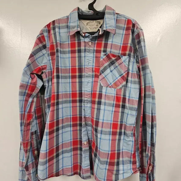 [BUNJANG] Tommy Hilfiger Denim Check Shirt / 타미힐피거 데님 체크 남방 셔츠