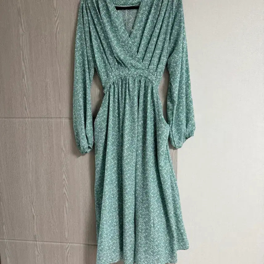 [BUNJANG] Mint Pattern Long Dress / 민트 패턴 롱 원피스