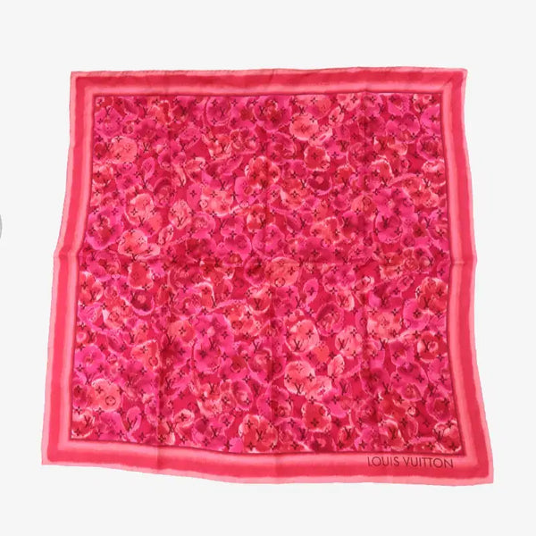 [BUNJANG] Louis Vuitton Cherry Blossom Pattern Scarf Hot Pink / (정품)루이비통 벚꽃 패턴 스카프 핫핑크