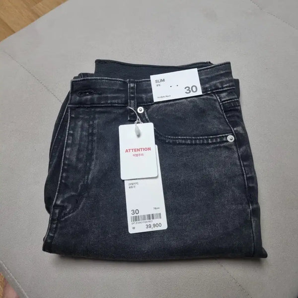 [BUNJANG] SPAO Women's Black Denim Pants (Size 30) / (새상품) 여성 블랙데님바지