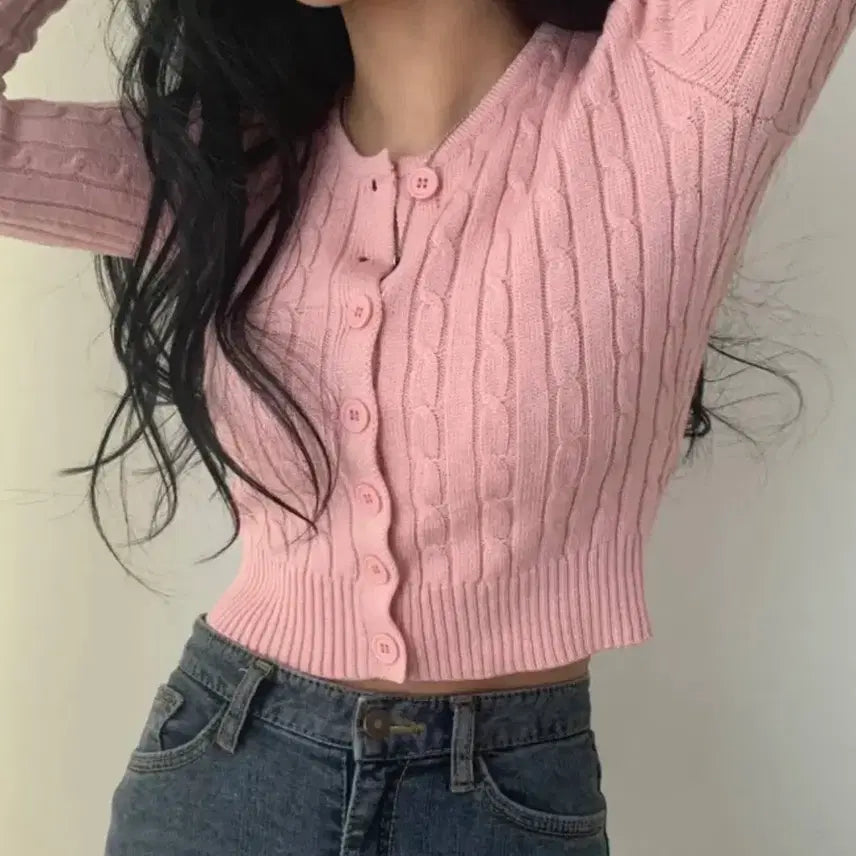 [BUNJANG] Pink Cardigan / 지하상가 가디건