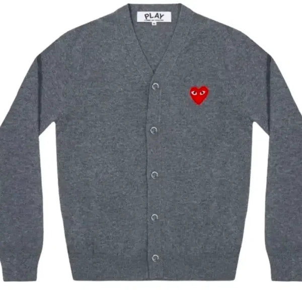 [BUNJANG] Comme des Garçons PLAY Wool Cardigan Grey / 꼼데가르송 플레이 가디건 그레이 모 100%