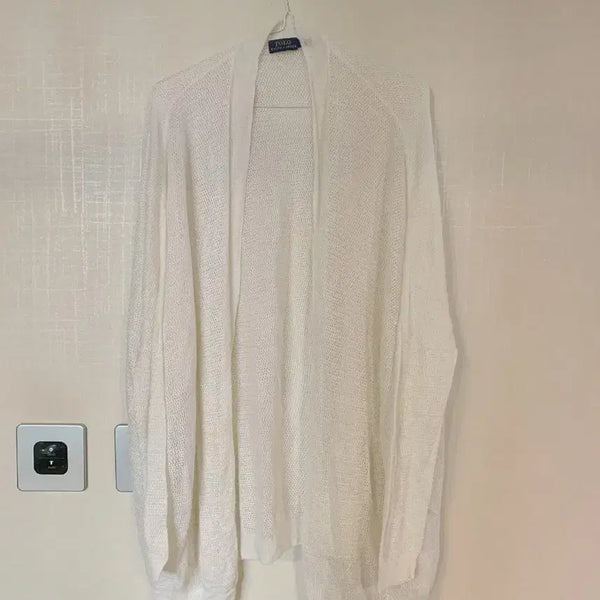 [BUNJANG] Polo Ralph Lauren White Summer Cardigan L / 폴로 랄프로렌 화이트 여름 가디건 L