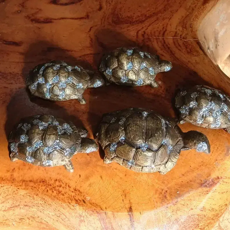 [BUNJANG] Mini Turtle Family Figurine with Sparkling Ornaments / 동 미니거북 가족