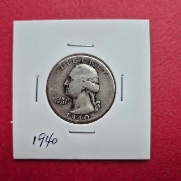 [BUNJANG] 1940 Washington Quarter Dollar Silver Coin / 미국 워싱턴 쿼터달러 은화 1940년