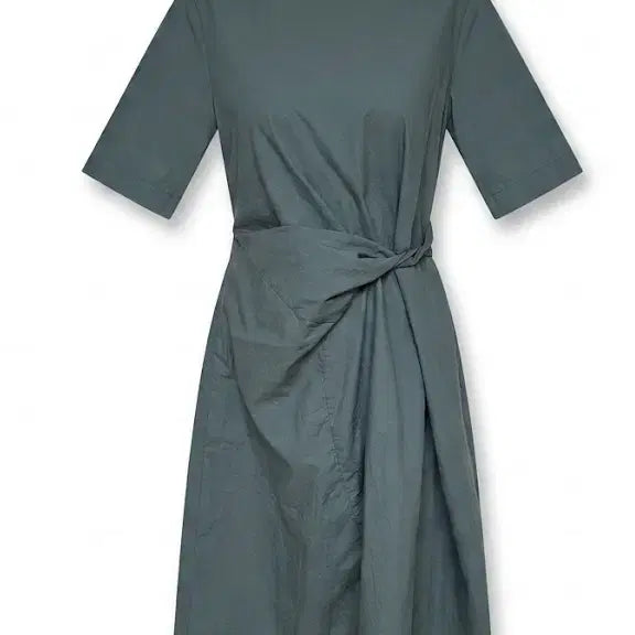 [BUNJANG] MIGO Technical Avant-garde Long Dress Short Sleeve Green / MIGO 테크니컬 아방가르드 롱원피스 55 66 바스락 반팔 그린