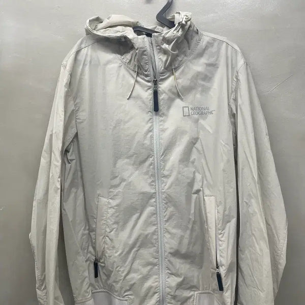 [BUNJANG] National Geographic Beige Windbreaker Jacket M / 내셔널지오그래픽 바람막이 자켓 베이지M