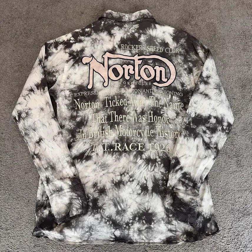 [BUNJANG] Norton Back Logo Tie-Dye Long Sleeve Work Shirt XL / 노튼 백로고 타이다이 롱슬리브 워크 셔츠XL
