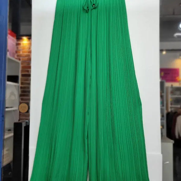 [BUNJANG] Green Pleated Wide Pants / 초록색 주름 와이드 팬츠