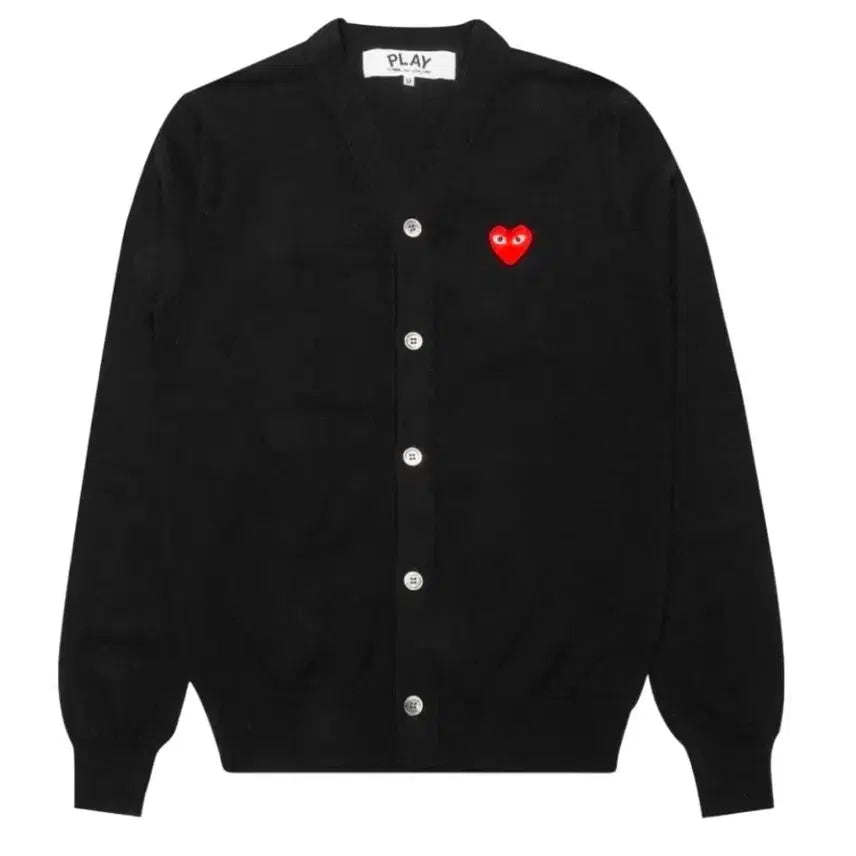 [BUNJANG] Comme des Garçons Play Black Heart Wool Cardigan / 꼼데가르송 플레이 가디건 블랙 하트 모100%