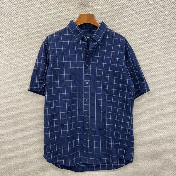 [BUNJANG] Uniqlo Seersucker Short Sleeve Shirt - Size L / 유니클로 시어서커 반팔 셔츠 L D07426