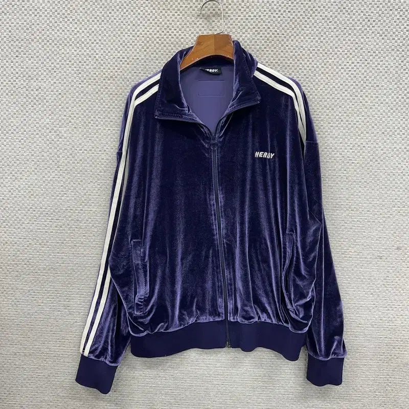 [BUNJANG] Nerdy Velvet Track Top Jersey Zip-Up M / 널디 벨벳 트랙탑 져지 집업 M D07453