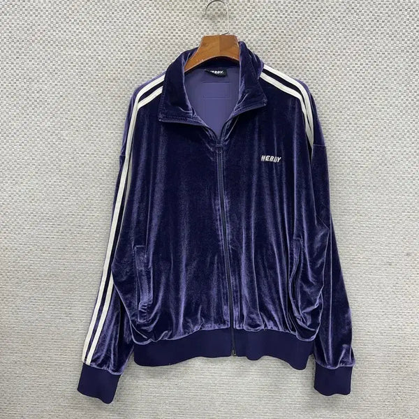 [BUNJANG] Nerdy Velvet Track Top Jersey Zip-Up M / 널디 벨벳 트랙탑 져지 집업 M D07453