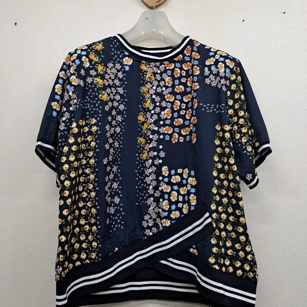 [BUNJANG] Floral Pattern Chiffon T-Shirt XL / 쉬폰 티셔츠XL미사용