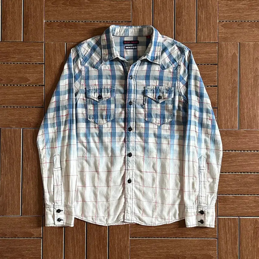 [BUNJANG] Blue Blue Japan Indigo Dye Check Western Shirt / 블루 블루 재팬 인디고 다이 체크 웨스턴 셔츠 1